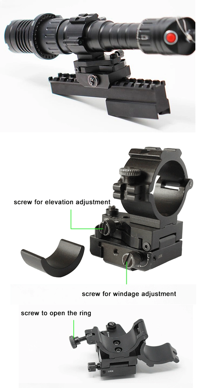 Tactical 21mm Weaver Rails Windage and Elevation Adjustable Ak Scope Weapon Mount