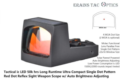 Caccia tattica compatta Tasco 4moa oltre 50.000 colpi IC LED Motac Reflex aperto Pannello solare Red DOT Ambito per armi Ultimate Hunting Red DOT Sight