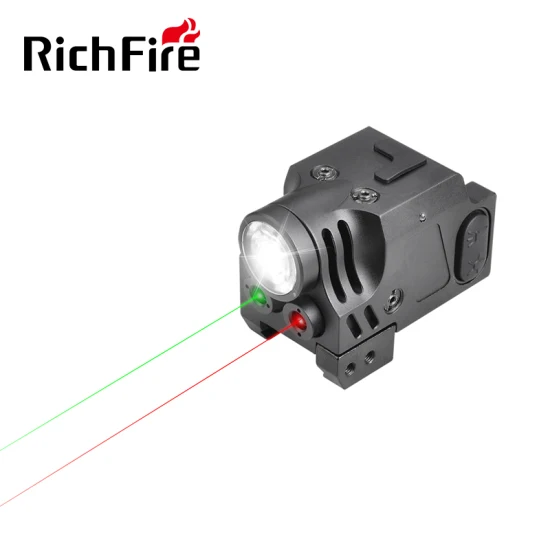 Torcia tattica da caccia combinata con mirino laser verde rosso con guida da 20 mm a sgancio rapido