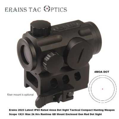 Erains Tac Optics Competizione Tasco Sights Tattico 1X21 4moa IP65 5 fasi Compatto chiuso Attacco QD Illuminazione rossa Pistola Red DOT Scope Mirando Red DOT Sight